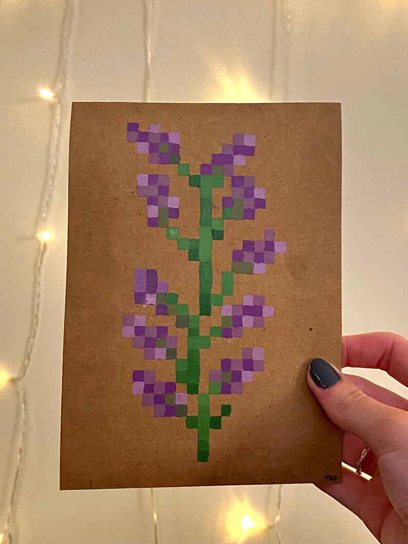 Minecraft Flower Paintings Etsy