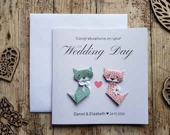 Personalised Wedding Card /  Cat Wedding Card / Animal Card