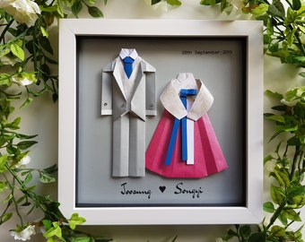 Korean Wedding Origami frame / Personalised Wedding gift