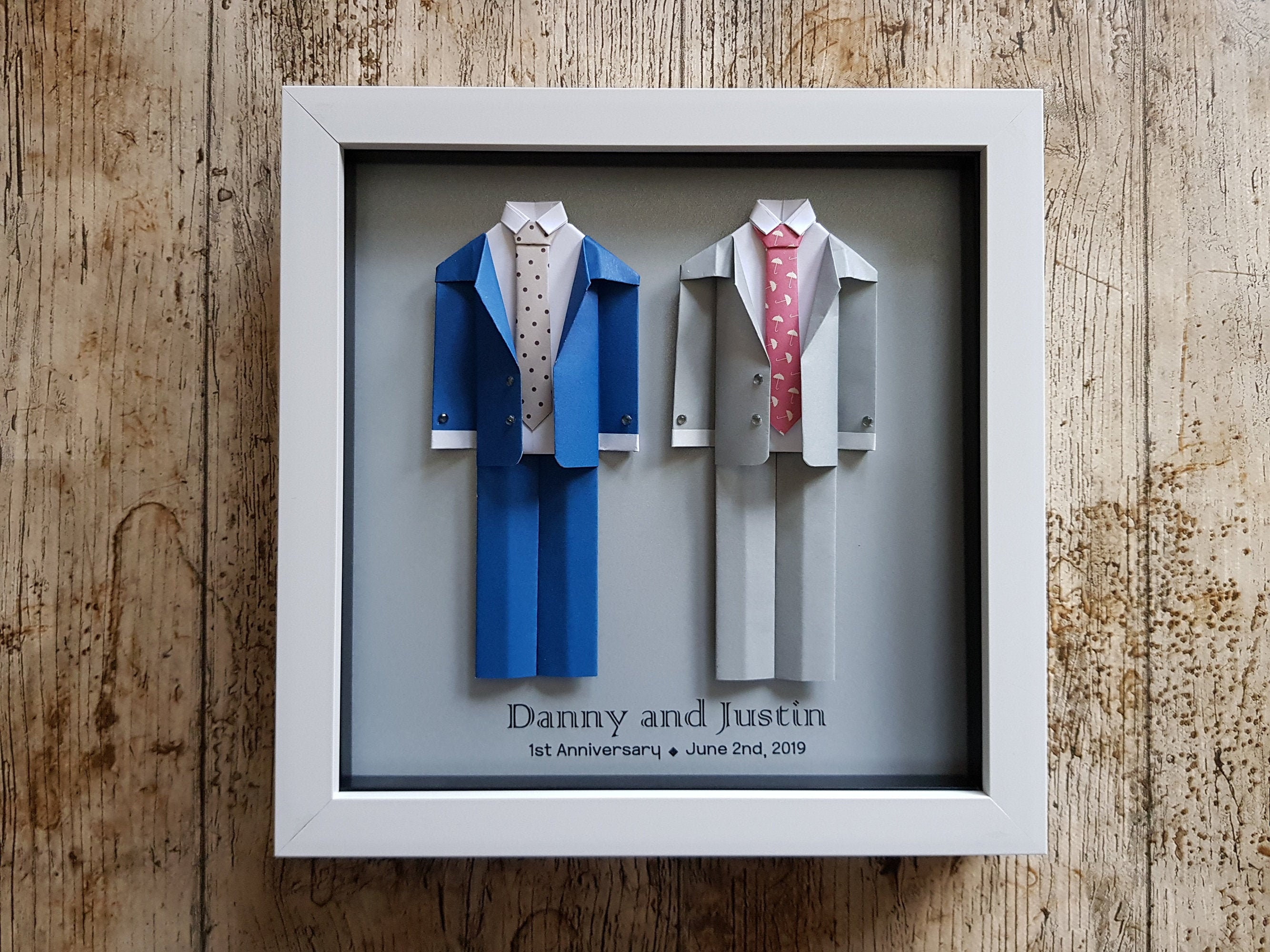 Two Groom's Wdding frame / Personalised Gay Wedding gift / | Etsy