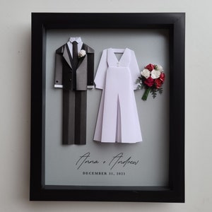 Custom Origami Wedding Frame Made With Personal Photos / Anniversary Gift image 7