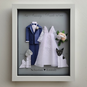 Custom Origami Wedding Frame Made With Personal Photos / Anniversary Gift image 8