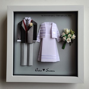 Custom Origami Wedding Frame Made With Personal Photos / Anniversary Gift image 3