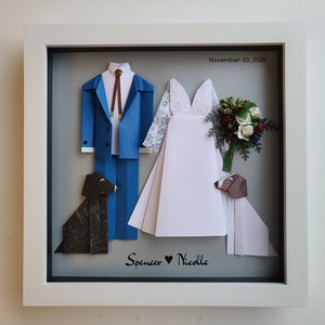 Custom Origami Wedding Frame Made With Personal Photos / Anniversary Gift image 4