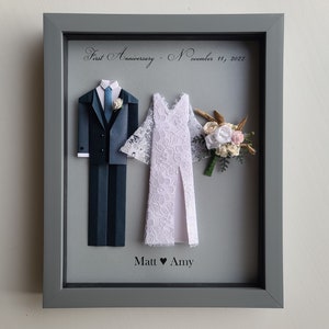 Custom Origami Wedding Frame Made With Personal Photos / Anniversary Gift image 6