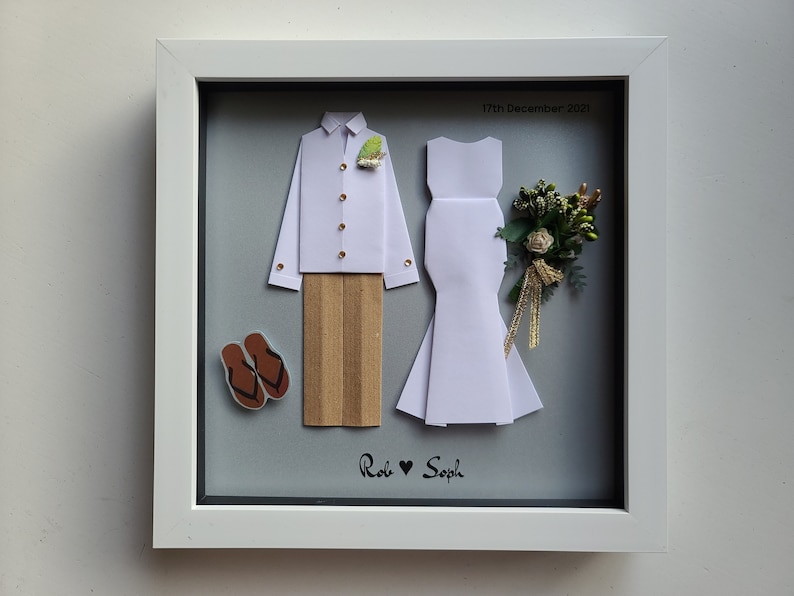 Custom Origami Wedding Frame Made With Personal Photos / Anniversary Gift image 5