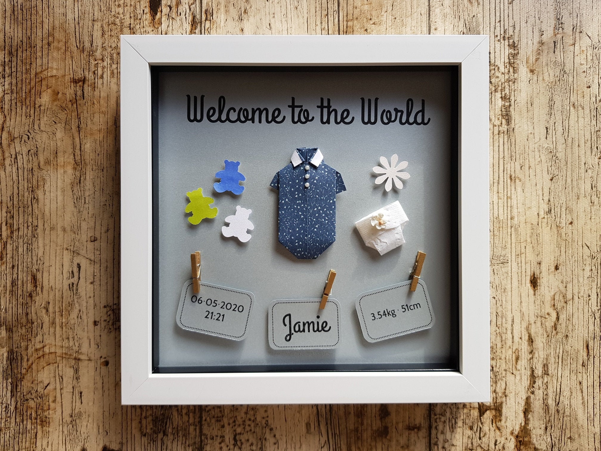 Newborn Baby Keepsake Frame Gift Wall Mount The Moment Your Were Born