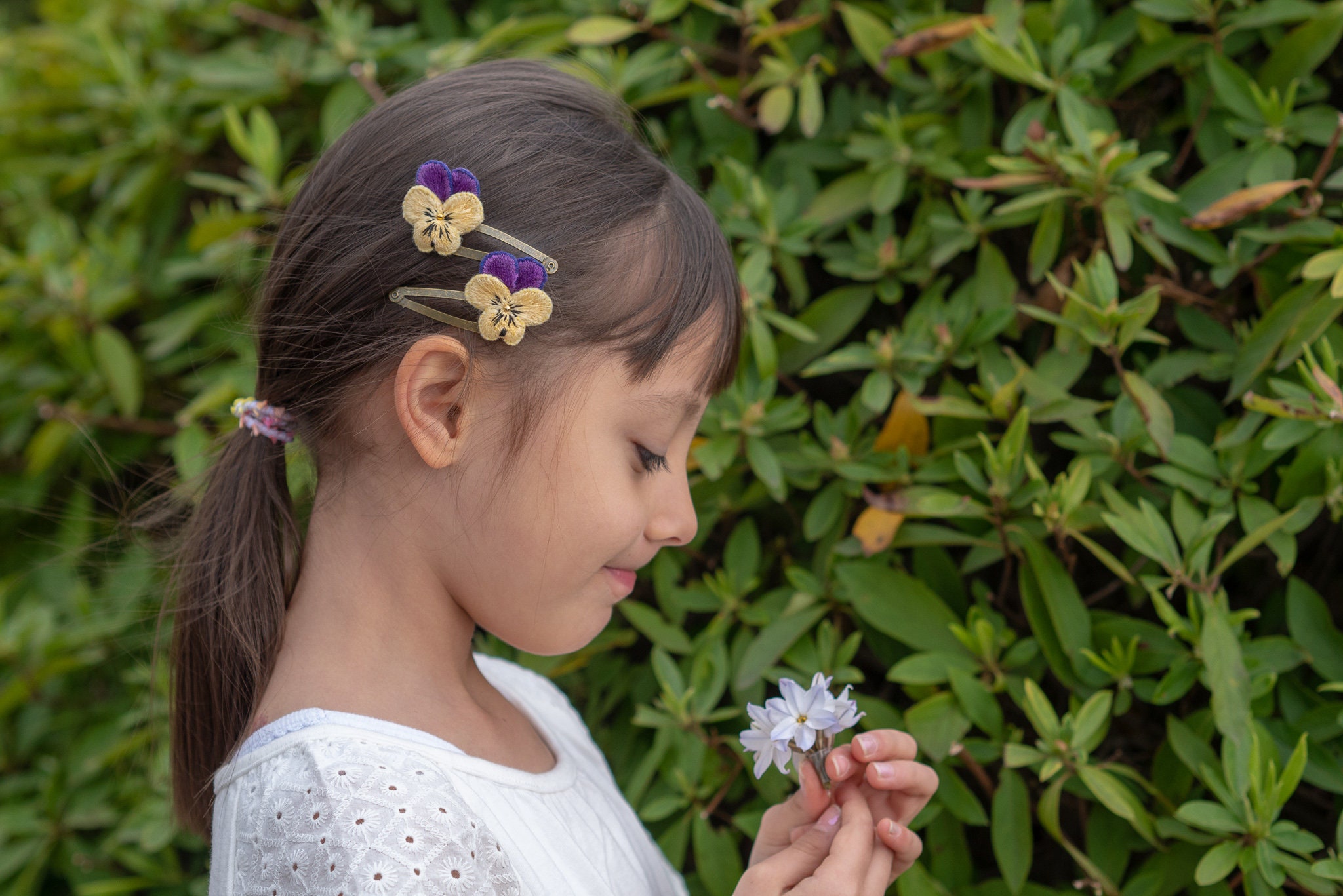 Flower girl hair accessories red pansy hair pin floral bobby Etsy