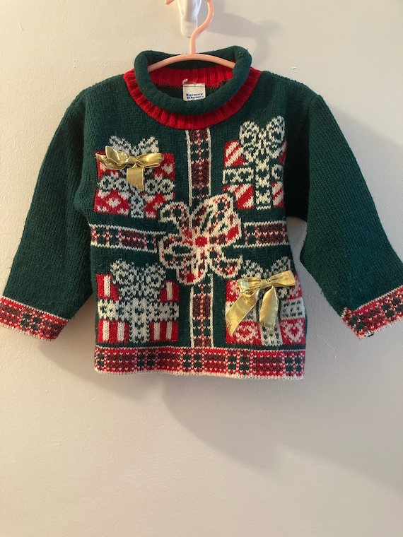 Vintage 2T Nursery Rhyme Christmas Sweater for Tod