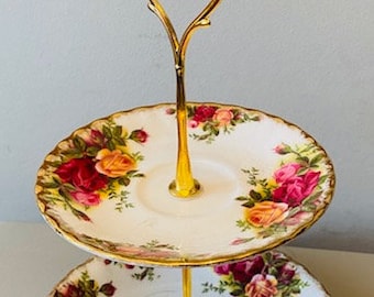 Royal Albert 'Old Country Roses 2 tier mini cakestand
