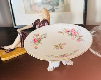 Royal Albert Moss Rose Pedestal Compote Dish – English Bone China Bon Bon Stand
