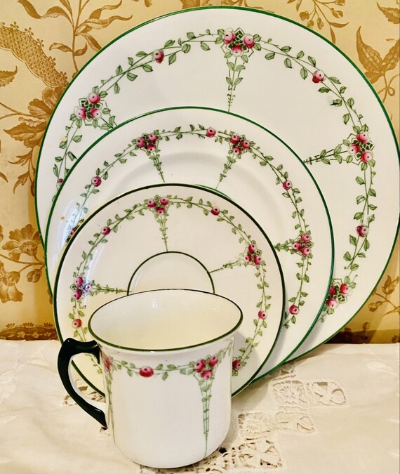 Art Nouveau fabulous quad roses and swags | Etsy