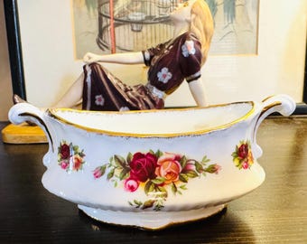 Royal Albert Old Country Roses Mustard Pot unused condition