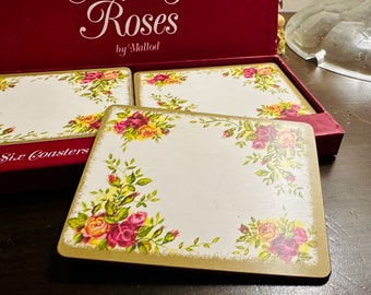 Old Country Roses Six Coasters in Fine Melamine