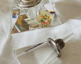 Vintage Lead Crystal facet cut glass. Perfume dropper bottles