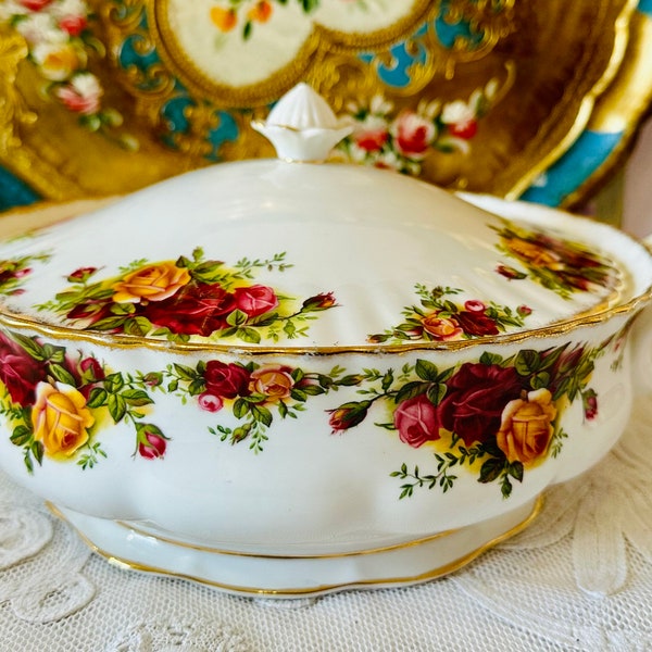 Zuppiera grande Royal Albert Old Country Roses – Piatto da portata in porcellana inglese