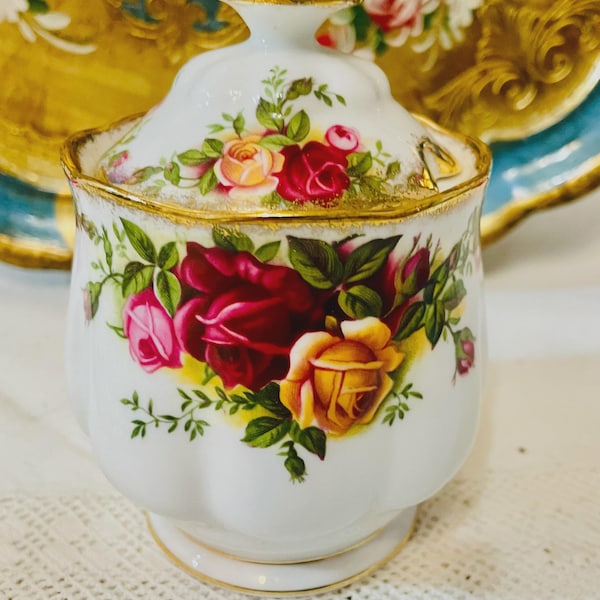 Royal Albert Old Country Roses Lidded Jam Pot 1st Quality