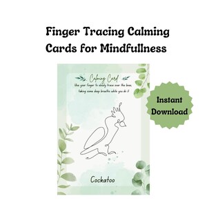Tarjetas relajantes con acuarela verde / Mindfulness y regulación imprimibles / Actividad de bienestar emocional para niños / Descarga digital en PDF