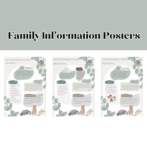 Playbased Learning Family Information Posters I am learning to Read Write Maths Digital Download Australian Animals