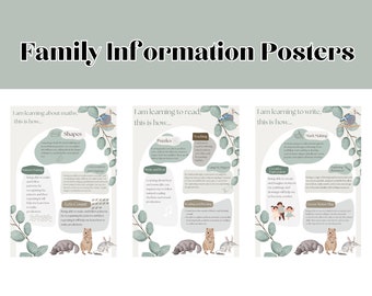 Playbased Learning Family Information Posters I am learning to Read Write Maths Digital Download Australian Animals