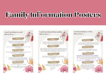 Playbased Learning Family Information Posters I am learning to Read Write Maths Digital Download Australian Native Flowers Flora