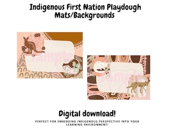 Indigenous First Nation Aboriginal Australian Dough Mats and A4 Backgrounds Preschool Daycare Resource Learning