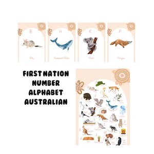 Descarga digital de carteles de alfabetización del alfabeto para el aula Impresión aborigen indígena