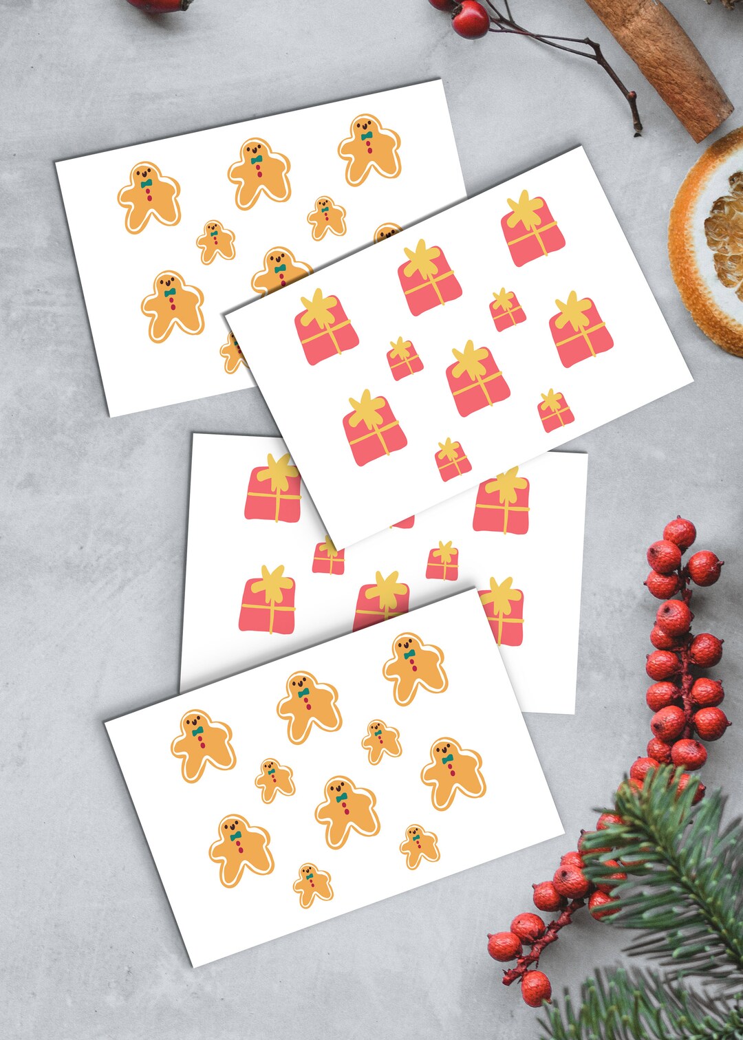 DIGITAL Christmas Cards / Printable Christmas Postcards / Etsy