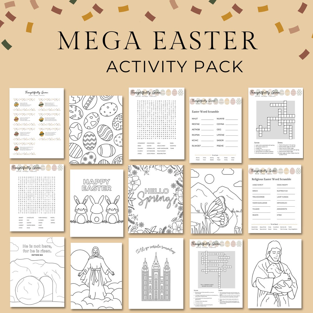 Mega Easter Activity Pack, Easter Coloring Pages, Spring Coloring Pages ...