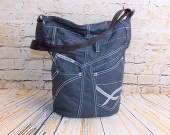 Umhängetasche, Schultertasche, Jeans Upcycling, Recycling