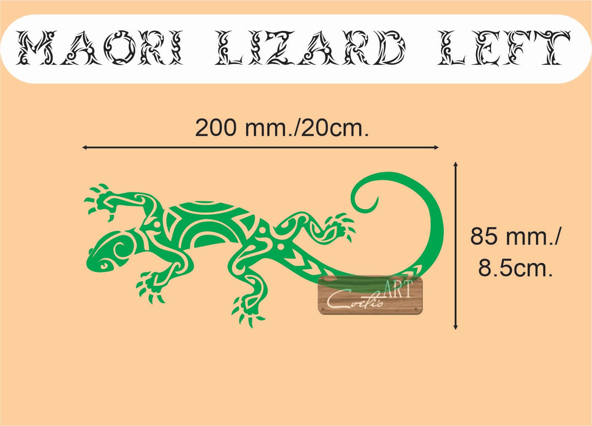 Maori tribal Lizard adesivi 22 x 13 cm disponibile in 9 colori confezione da 2 Black 