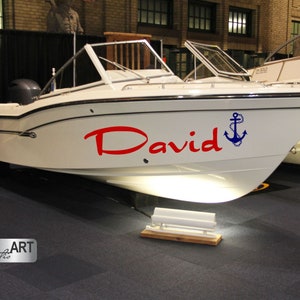 Aangepaste bootnaam vinylsticker Marine sticker Gepersonaliseerde nautische sticker Bootschip Een jacht Inclusief stickers Een foto Logo