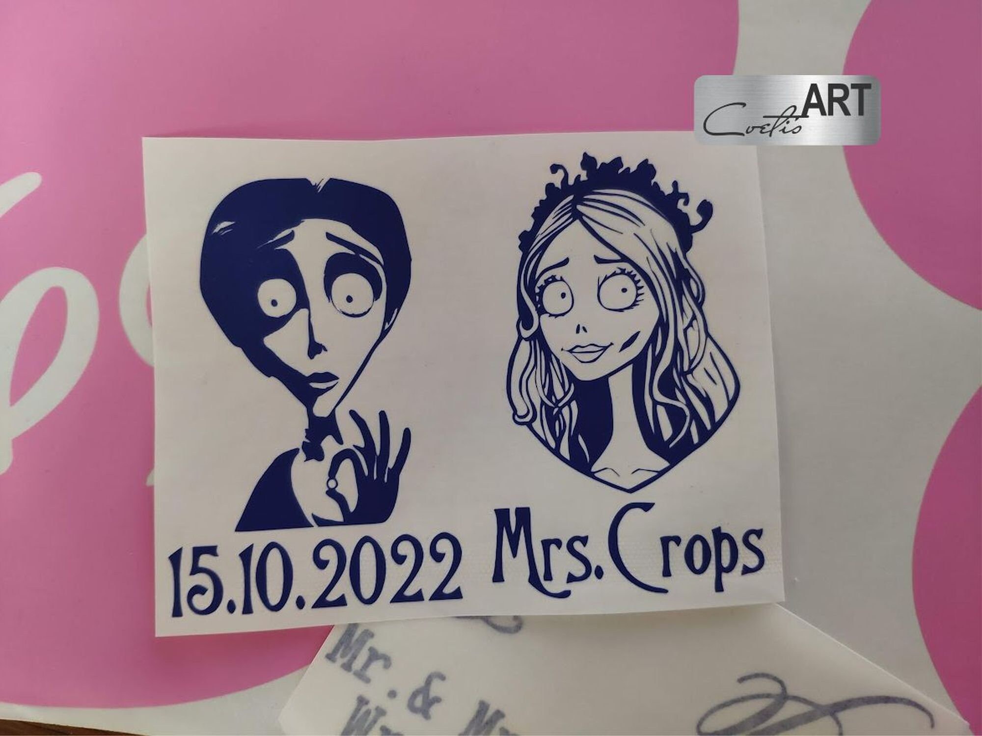 Custom Corpse Bride Wedding Shoe Decal: Personalized Name & Date - Etsy