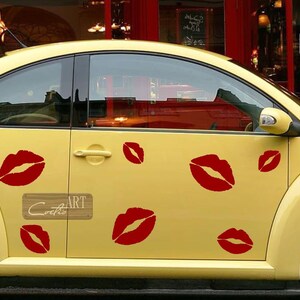 Auto Set Grote Kus Lippen Mond Lippenstift Liefde opdruk Auto Van Caravan Camper Stickers Vinyl Links en Rechts Decals Muurtattoo