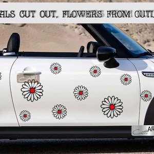 Auto-Ausschnitt Gänseblümchen, Umriss Gänseblümchen Blumen Auto Aufkleber Van Aufkleber Aufkleber Vinyl Aufkleber Campervan RV Wohnmobil Aufkleber Floristen van