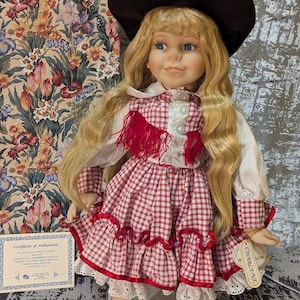 Knightsbridge Collection Lovely Cowgirl Vintage Porcelain Doll Charlene Collection 1996s Collector&#39;s
