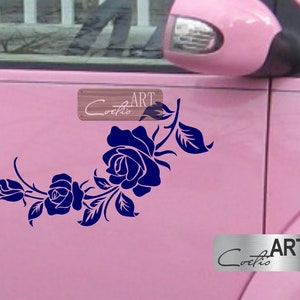 Auto x2 grote roos rozen bloemen bloem autosticker bestelwagen stickers stickers stickers vinyl links en rechts 28 kleuren beschikbaar bloemist van