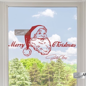 Santa Merry Christmas Window Sticker Shop Vinyl Santa Claus Father Christmas decorations 28 colors available