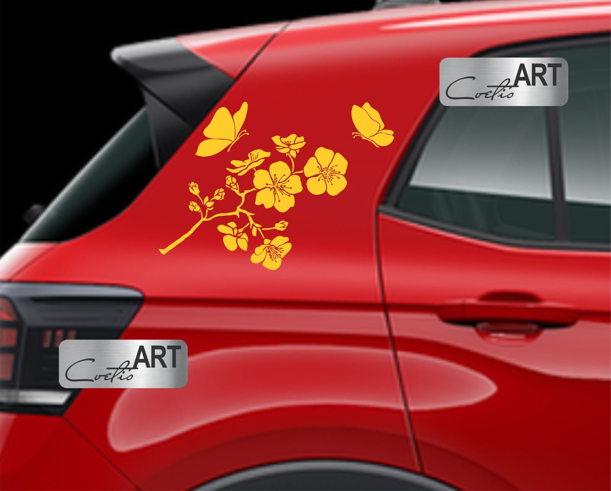 Autocollant Décoratif Vinyle Fleur De Cerisier (Sakura) Japonais - Multi-usages (voiture, Vitre, Laptop) - Neuf