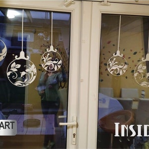 Pegatinas grandes de bolas navideñas para ventana, vinilo, juego de 3/6/9 bolas, 24 colores disponibles