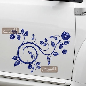 Gothic Rose Car Decal: Floral Vinyl Stickers, Left & Right for Jeep, Van, Motorhome