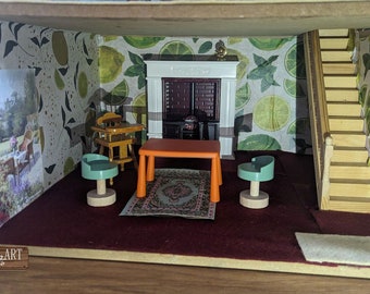 Casa delle bambole vittoriana in legno massello vintage NEGOZIO e