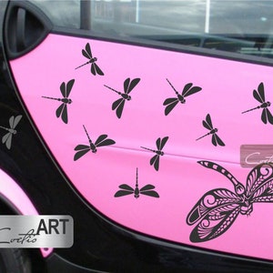 Auto set libellen custom gepersonaliseerde auto van camper caravan vinyl sticker sticker 28 kleuren beschikbaar stickers voor beide zijden