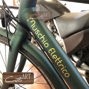 4 adesivi BICI: 2 NOME PERSONALIZZATO + 2 BANDIERA ITALIA stickers bike  adesivo