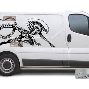 x2 Alien: Out of the Shadows Auto Van Aufkleber LKW Camper Wohnwagen Aufkleber Links Rechts Vinyl Aufkleber The Alien Campervan RV Motorhome