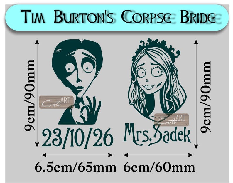 Custom Corpse Bride Wedding Shoe Decal: Personalized Name & Date - Etsy