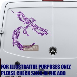 Auto Phoenix Vogel Autoaufkleber unsterblicher Vogel, Phoenix Fensteraufkleber, Wandtattoo, Fenix, schöner Vogel Van, Wohnwagen, Camper Aufkleber
