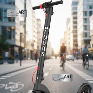 x2, personalisierte vertikale Namensaufkleber max. 22 cm lang: persönliche Vinyl-Aufkleber für Fahrräder, Roller