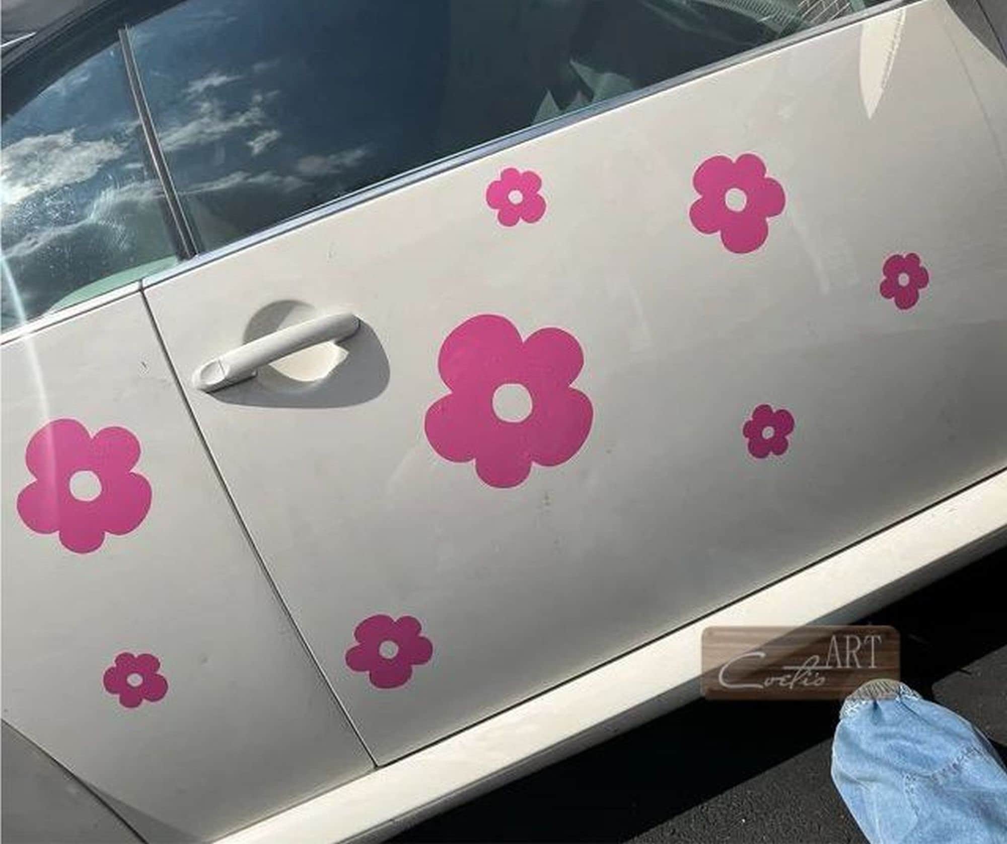 White Daisy Flower Vinyl Decal Stickers - For Cars, Windows, Laptops, Walls - Glossy Finish 7 thumbnail image