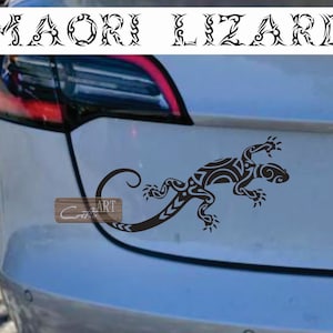 Pegatina de vinilo para coche, diseño tribal, diseño de lagarto, gecko, izquierda o derecha, para regalo, disponible en 28 colores